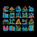 Landscape Travel Place neon glow icon illustration Royalty Free Stock Photo