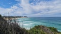 Landscape of Treachery Heaads surrounded by the sea and greenery in Australia