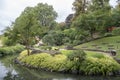 Landscape of trees in Japanischer Garten in Kaiserslautern Rhineland Palatinate Germany