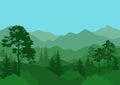 Landscape, Trees and Mountain