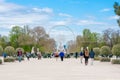 Landscape of Tuileries garden with Ferris wheel in Paris, France. Tuileries Garden is a public garden located between