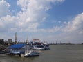 Landscape of Tulcea harbor, Romania