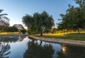landscape of Turia River gardens Jardin del , leisure and sport area in Valencia Royalty Free Stock Photo