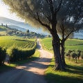 The landscape of the Tuscany. Italy made with Generative AI Royalty Free Stock Photo