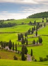 Landscape of Tuscany with twisting road Royalty Free Stock Photo