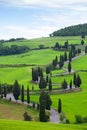 Landscape of Tuscany with twisting road Royalty Free Stock Photo