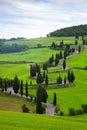Landscape of Tuscany with twisting road Royalty Free Stock Photo