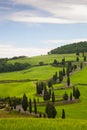 Landscape of Tuscany with twisting road Royalty Free Stock Photo