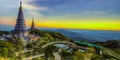 Landscape of Two pagoda at Doi Inthanon