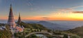 Landscape of two pagoda in an Inthanon mountain, chiang mai, Thailand