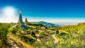 Landscape of two pagoda noppha methanidon-noppha phon phum siri stupa in an Inthanon mountain, chiang mai, Thailand Royalty Free Stock Photo