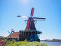 Landscape with typical dutch windmill village Zaanse Schans in Zaandam, Netherlands