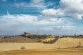 Landscape with typical Tuscan Italy farmhouse Royalty Free Stock Photo