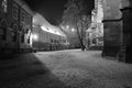 Landscape under floodlights behind the Black Church Brasov Romania Royalty Free Stock Photo