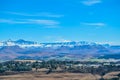 Landscape of Underberg , a small countryside village with snow clad drakensberg mountains and green landscapes