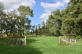 Landscape with unfastened fence  in a typical Dutch streamvally Royalty Free Stock Photo