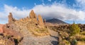 Landscape with unique rock formation Roque Cinchado, Teide National Park