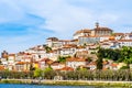 Landscape view of the University hill on the banks of Mondego river in Coimbra, Portugal, a UNESCO World Heritage center Royalty Free Stock Photo