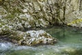 Landscape on the upper course of the river Gilort, Romania Royalty Free Stock Photo