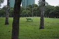 Landscape urban public park in overcast atmosphere Royalty Free Stock Photo