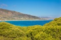 Landscape of Valdevaqueros Beach from top of pine forest in Cadiz