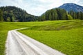 Landscape of valley in Alpine mountains Royalty Free Stock Photo