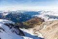 Landscape valley of Alps mountain range  with white cloud and blue sky background view from Jungfraujoch top of Europe, Royalty Free Stock Photo