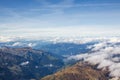 Landscape valley of Alps mountain range  with white cloud and blue sky background view from Jungfraujoch top of Europe, Royalty Free Stock Photo