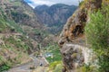 Landscape of the valley Ribeira dos Socorridos right Levada Piornals. Madeira Island