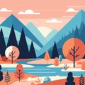 Landscape vector illustration art