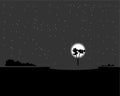 Landscape vector_A moonlit Night