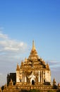 Landscape vertical view of ancient temple Thatbyinyu in Bagan at Royalty Free Stock Photo