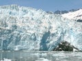 A landscape of the vertical wall of a massive glacier