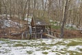 Landscape with vertical wheel water mill in the ASTRA Sibiu museum, Romania