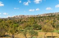 Landscape with view of Agrigento town from the Temples Valley Archaeological Park, Sicily Royalty Free Stock Photo