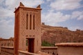 Landscape view of Ait-Ben Haddou village, entrance to the desert. Royalty Free Stock Photo