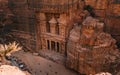 Landscape view Al Khazneh - the treasury, ancient city of Petra,