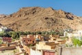 Landscape view of Atlas mountains and oasis around Douar Ait Boujane village in Todra gorge in Tinghir, Morocco.