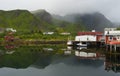 Landscape view of Ballstad port in Lofoten Norway Royalty Free Stock Photo