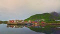 Landscape view of Ballstad port in Lofoten Norway Royalty Free Stock Photo