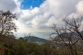 Landscape view of beautiful green mountains and the Bay of Naples from volcano Vesuvius, Italy Royalty Free Stock Photo