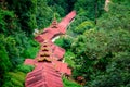 Landscape view of beautiful staircase to Pindaya Caves