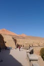 Landscape view of The Bezeklik Thousand Buddha Caves in Turpan Xinjiang Province China