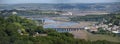 Landscape view of Bideford town in North Devon, England.