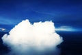 Landscape view of big cloud at sky above cloud when look from window of plane Royalty Free Stock Photo