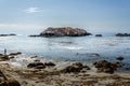 Landscape view of Bird Rock, an iconic wildlife hub birds, harbor seals and belching sea