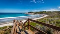 Landscape view of Blue Haven Beach near Esperance in Western Australia under a bright clear blue sky