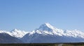 The landscape view of blue sky background over Aoraki mount cook national park,New zealand Royalty Free Stock Photo