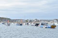 Landscape view boat in the pier,