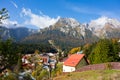 View of Busteni city and Bucegi Mountains